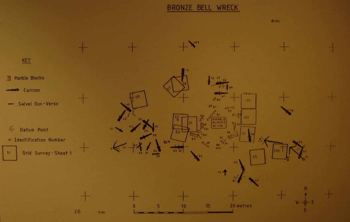 Site Plan of the Bronze Bell wreck site